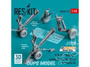 ResKit kit d'amelioration RSU48-0210 Trains d'atterrissage F/A-18 Hornet avec roues kit Kinetic Résine et imprimé en 3D 1/48