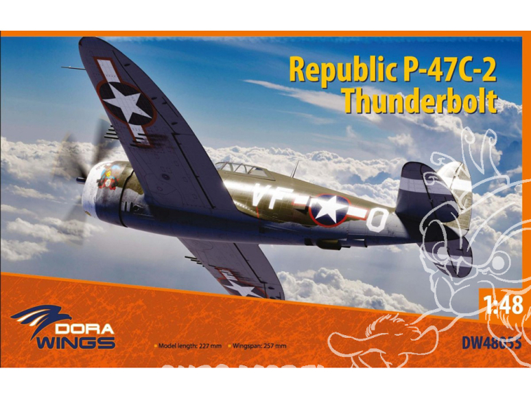 Dora Wings maquette avion DW48055 Republic P-47C-2 Thunderbolt 1/48