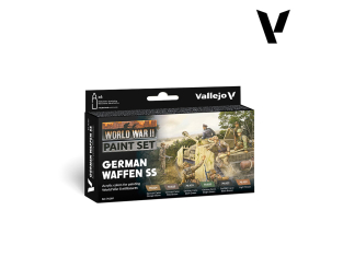 Vallejo Set Wargames Color Series 70207 Set Waffen SS allemande WWII 6 pots de peintures 18ml