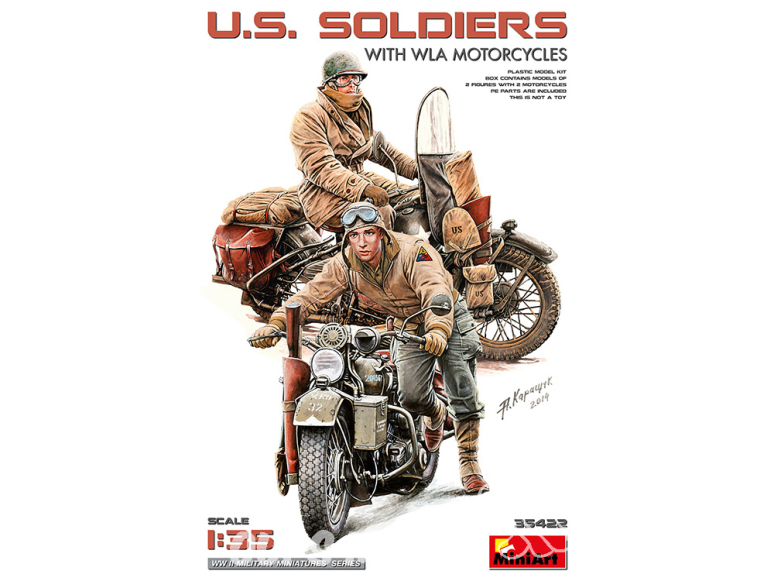 Mini Art maquette militaire 35422 SOLDATS AMÉRICAINS AVEC DES MOTOS WLA 1/35