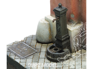 HD Models accessoire maquettes HDM35002 Accessoires de rue Nord Italie (Fontaine, plaque de rue, regard) 1/35