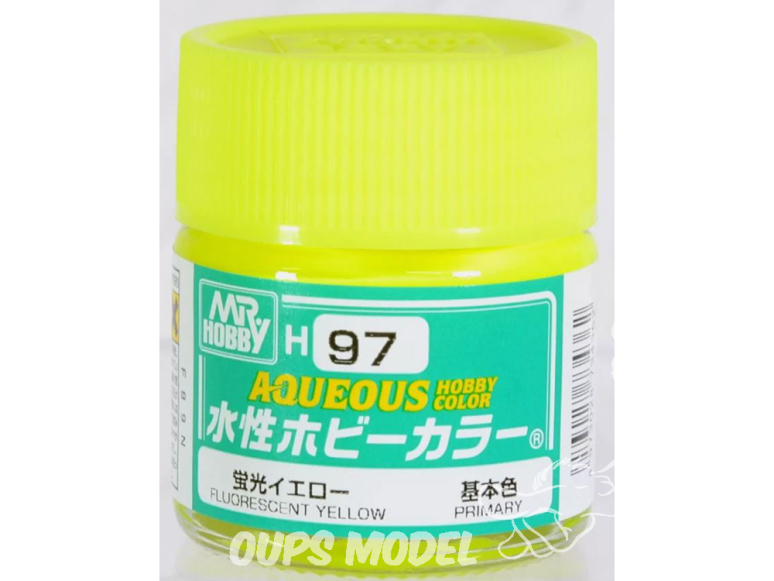 peinture maquette Mr Hobby H097 Jaune fluorescent 10 ml