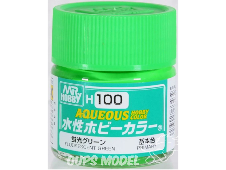 peinture maquette Mr Hobby H100 Vert fluorescent 10 ml