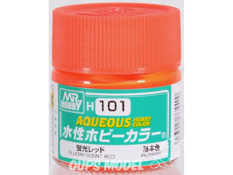 peinture maquette Mr Hobby H101 Rouge fluorescent 10 ml