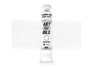 AK peinture a l'huile AKABT001 Blanc titane Blanc neige 20ml