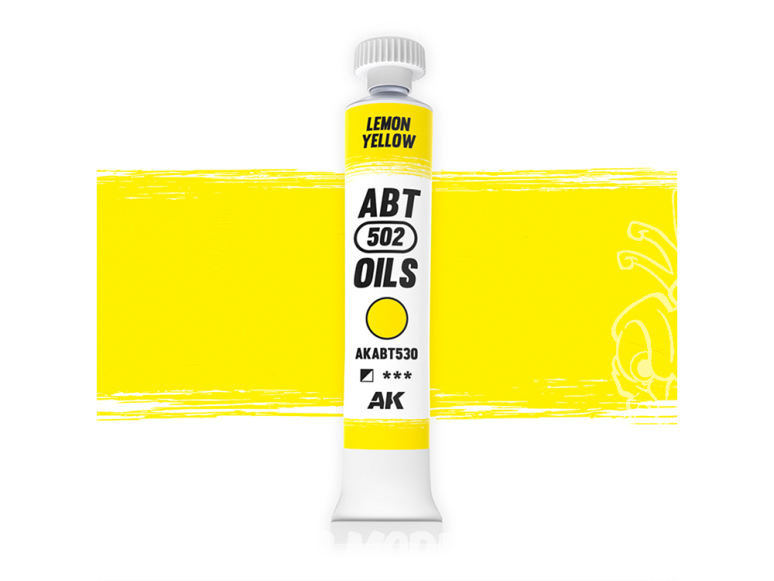 AK peinture a l'huile AKABT530 Jaune citron 20ml