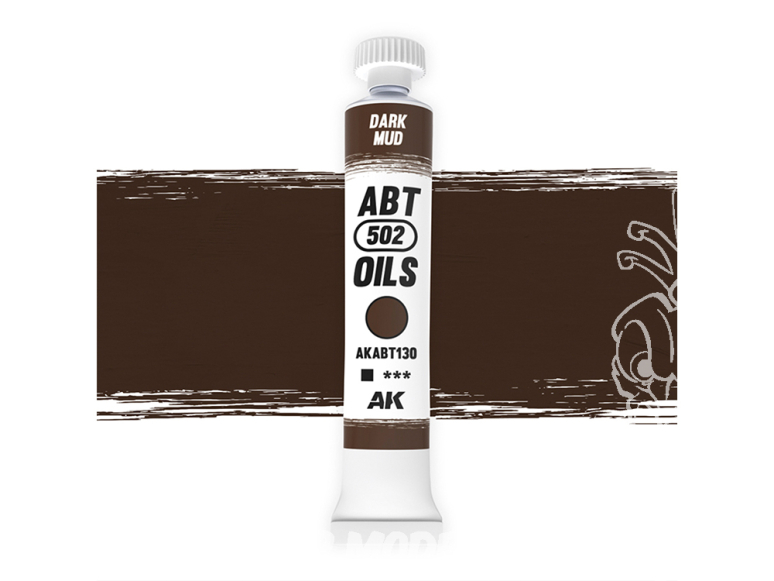 AK peinture a l'huile AKABT130 Boue sombre 20ml