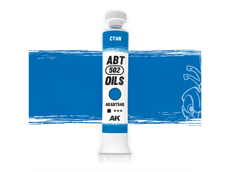 AK peinture a l'huile AKABT540 Cyan 20ml