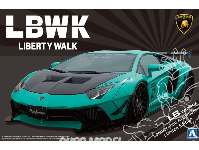 Aoshima maquette voiture 05995 LAMBORGHINI Aventador LBWK Liberty Walk Ver.2 Edition Limitée 1/24