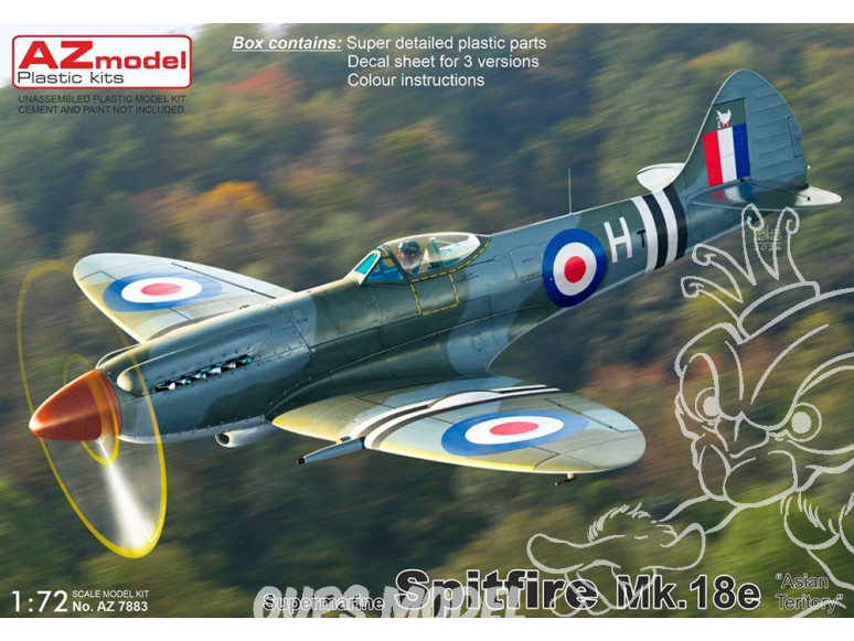 AZ Model Kit avion AZ7883 Spitfire Mk.18e Territoire asiatique 1/72