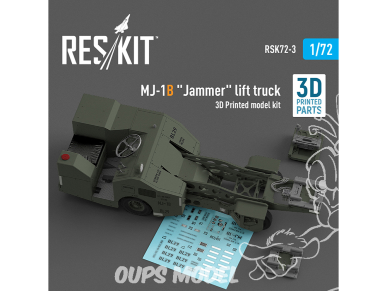 ResKit kit RSK72-0003 MJ-1B " Jammer " lift truck 3D Printed model kit 1/72