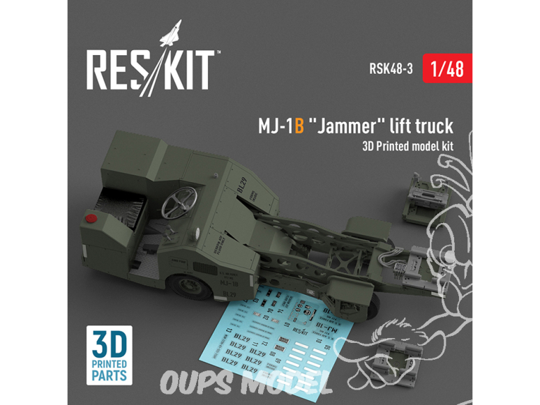 ResKit kit RSK48-0003 MJ-1B " Jammer " lift truck 3D Printed model kit 1/48