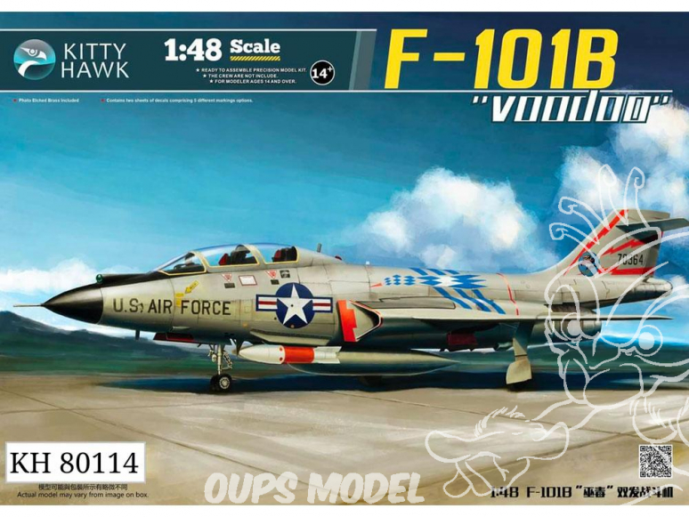 Kitty Hawk maquette avion 80114 Mc DONNELL F-101B/RF-101B "VOODOO" 1962 1/48