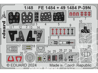 EDUARD photodecoupe avion FE1484 Zoom amélioration P-39N Arma Hobby 1/48