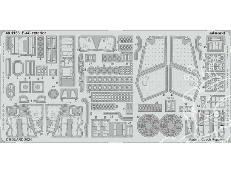 EDUARD photodecoupe avion 481153 Extérieur F-4C Phantom Hobby 2000 / Academy 1/48