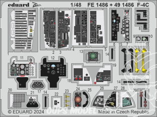 EDUARD photodecoupe avion FE1486 Zoom amélioration F-4C Phantom Hobby 2000 / Academy 1/48