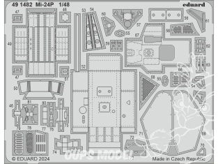 EDUARD photodecoupe hélicoptère 491482 Amélioration Mi-24P Trumpeter 1/48
