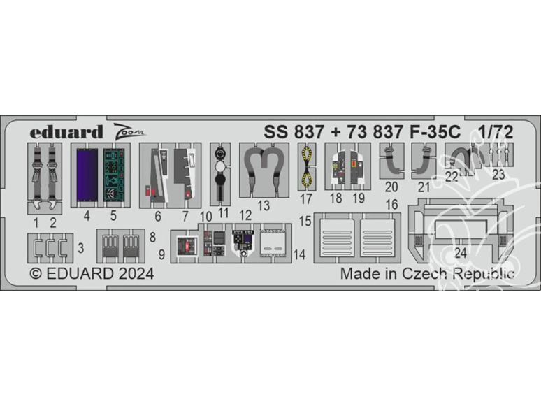 Eduard photodecoupe avion SS837 Zoom amélioration F-35C Italeri 1/72