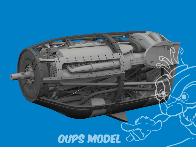 Eduard kit d'amelioration avion brassin Print 6481036 Moteur gauche P-38F/G Tamiya 1/48