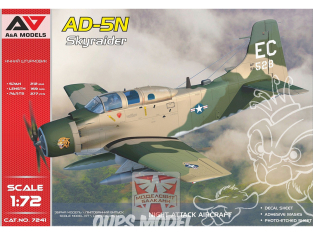 AA Models maquette avion 7241 Avion d'attaque nocturne AD-5N "SkyRaider" 1/72