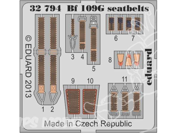 EDUARD photodecoupe avion 32794 Harnais Bf 109G 1/32