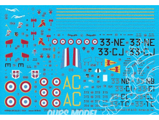 DECALQUES BERNA DECALS BD72-141 Dassault MIRAGE IIIR & IIIRD 1/72