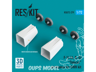 ResKit kit d'amelioration Avion RSU72-0279 Prises d'air F-14 (A, B, D) Tomcat pour kit GWH imprimées en 3D 72