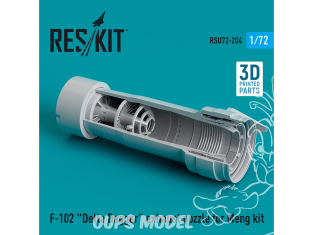 ResKit kit d'amelioration Avion RSU72-0204 Buse d'échappement F-102 Delta Dagger pour kit Meng imprimé en 3D 1/72