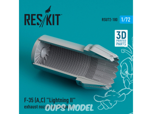 ResKit kit d'amelioration Avion RSU72-0180 Buse d'échappement F-35 (A,C) Lightning II kit Tamiya imprimé en 3D 1/72