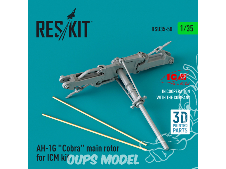 ResKit RSU35-0050 Rotor principal AH-1G « Cobra » pour kit ICM imprimé 3D 1/35