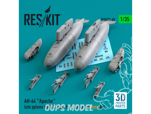 ResKit RSU35-0060 Derniers pylônes AH-64 "pache avec réservoirs de carburant 122 gallons kit Meng imprimé 3D 1/35