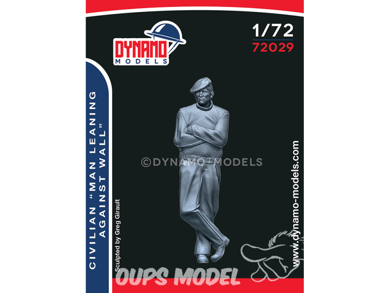 Dynamo models figurine 72029 Civil "Homme appuyé contre un mur" 1/72