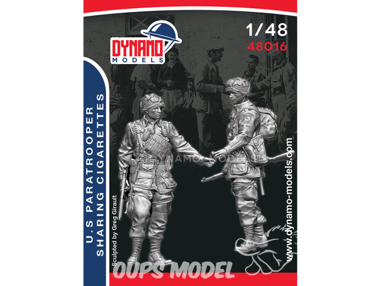 Dynamo models figurine 48016 Parachutistes U.S. partageant une cigarette 1/48