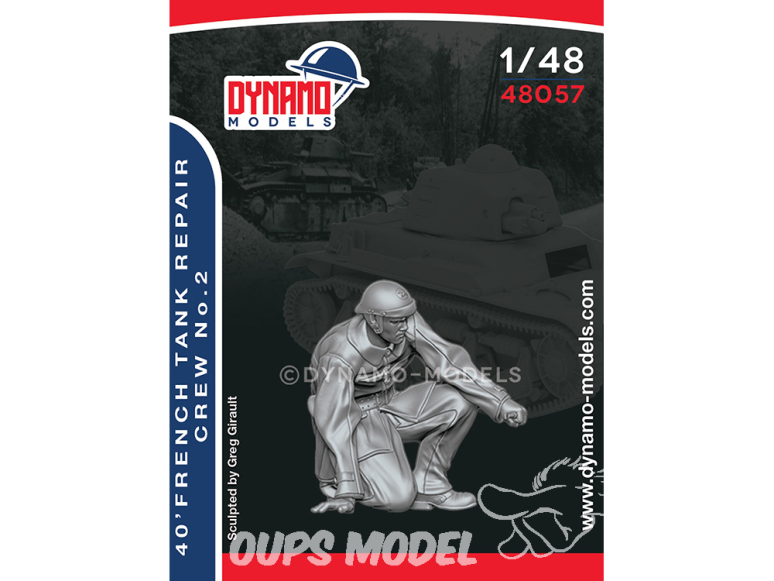 Dynamo models figurine 48057 Tankiste Français en réparation No.2 1/48