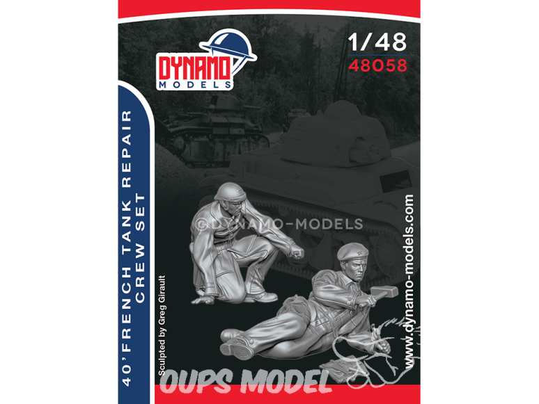 Dynamo models figurine 48058 Set tankistes Français en réparation 1940 1/48