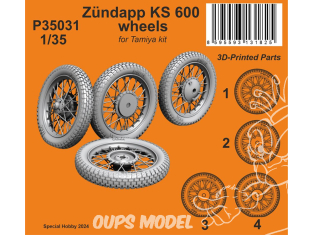 Special Hobby 3D Print militaire P35031 Roues Zündapp KS 600 1/35