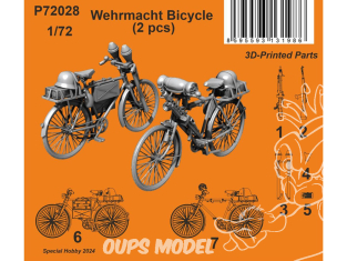 Special Hobby 3D Print militaire P72028 Vélo Wehrmacht 2 pièces 1/72