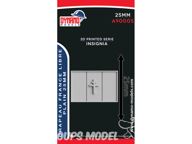 Dynamo models Insigne A90005-25 Drapeau France Libre 25mm