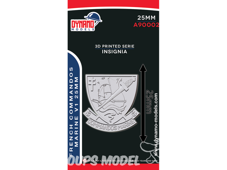 Dynamo models Insigne A90002-25 Commandos Marine Français v1 25mm