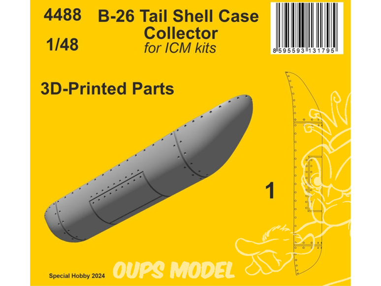 CMK 3D Print 4488 Collecteur de douilles de queue de B-26 pour ICM 1/48