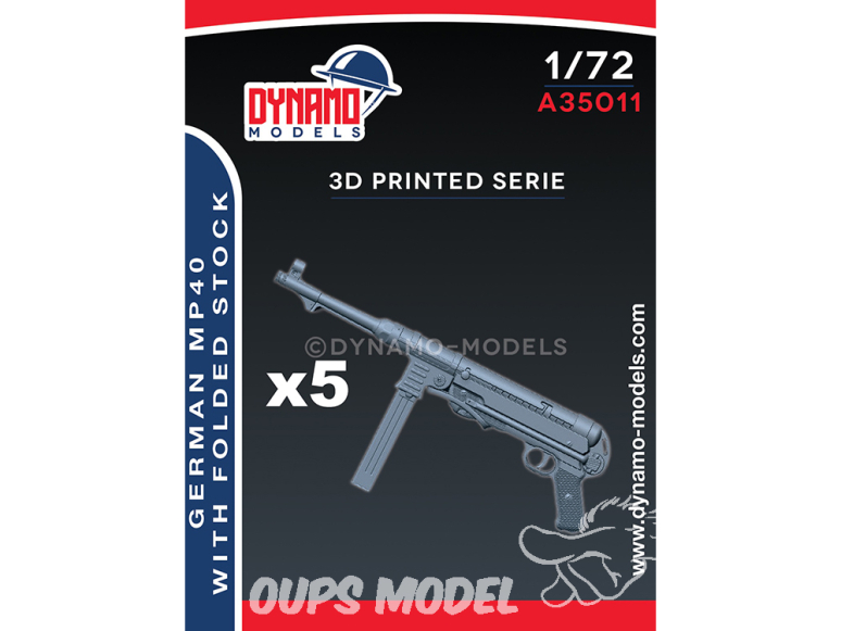 Dynamo models accessoires A35011 MP40 Allemand avec crosse pliée x5 1/35