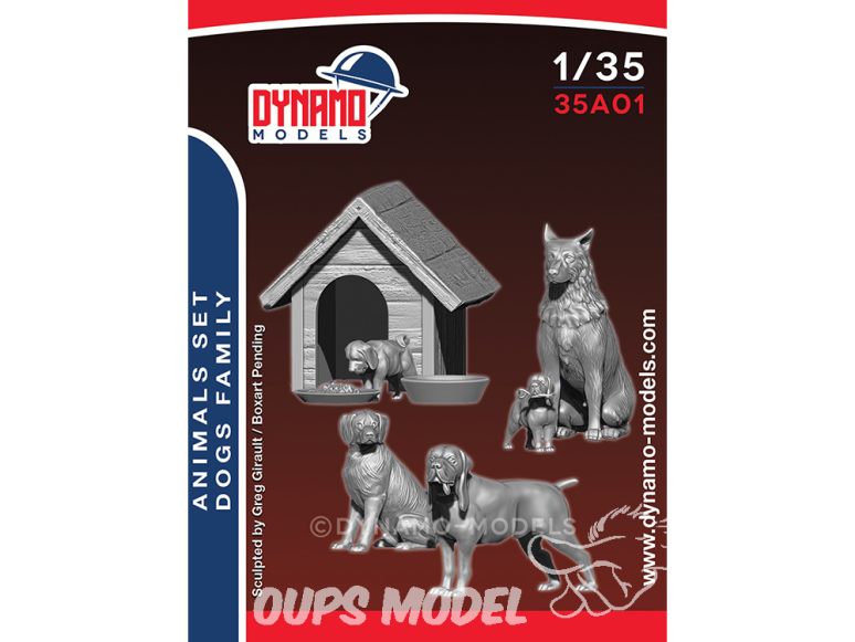 Dynamo models figurine 35A01 Set chiens 1/35