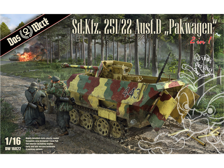 DAS WERK maquette militaire DW16022 Sd.Kfz. 251/22 Ausf.D „Pakwagen“ 1/16