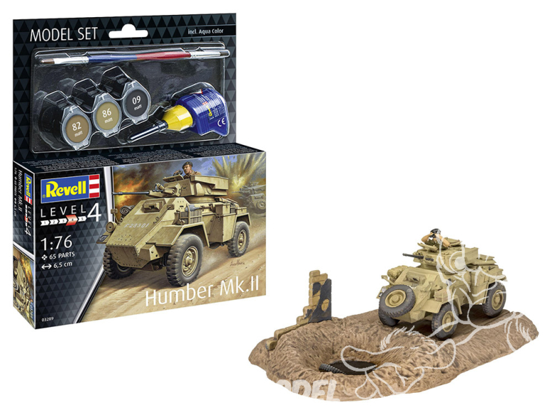 Revell maquette militaire 63289 Model Set Humber Mk.II avec accessoires de base 1/76