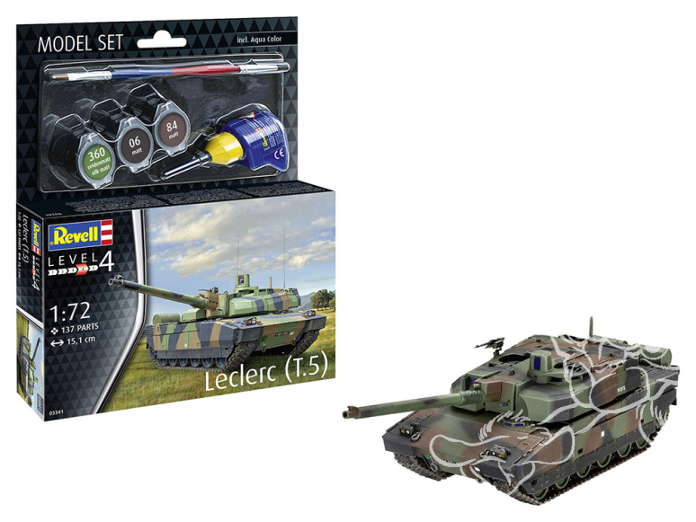 Revell maquette militaire 63341 Model Set Char Français char Leclerc T5 avec accessoires de base 1/72