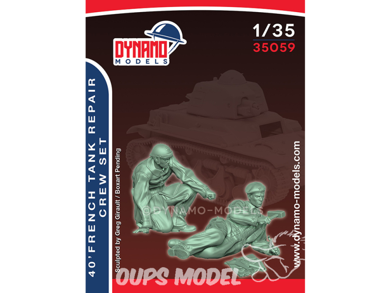 Dynamo models figurine 35059 Set tankistes Français en réparation 1940 1/35