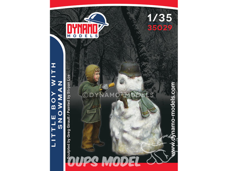 Dynamo models figurine 35029 Petit garçon avec bonhomme de neige 1/35