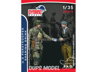 Dynamo models figurine 35015 Parachutiste U.S. partageant un verre avec un civil 1/35