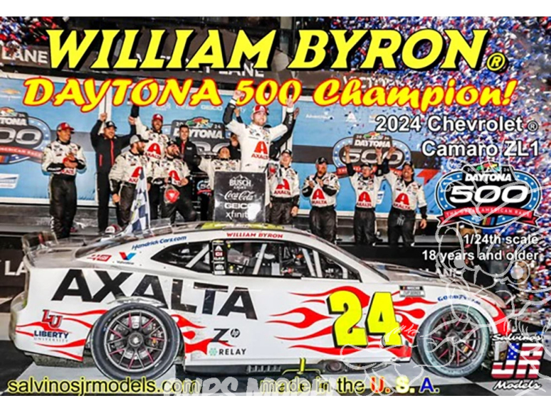 JR Models maquette voiture HMC2024WBD William Byron n°24 2024 “500” Winner 1/24