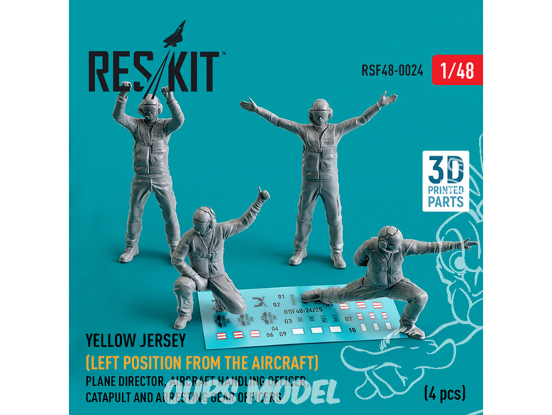 ResKit Figurine RSF48-0024 Maillot jaune moderne position gauche de l'avion imprimé en 3D 1/48